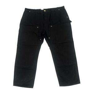 Carhartt Pants Mens 50x30 Double Knee Black Canvas Jeans B01 BLK Made In USA
